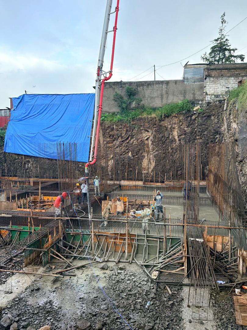 Basement concrete slab casting